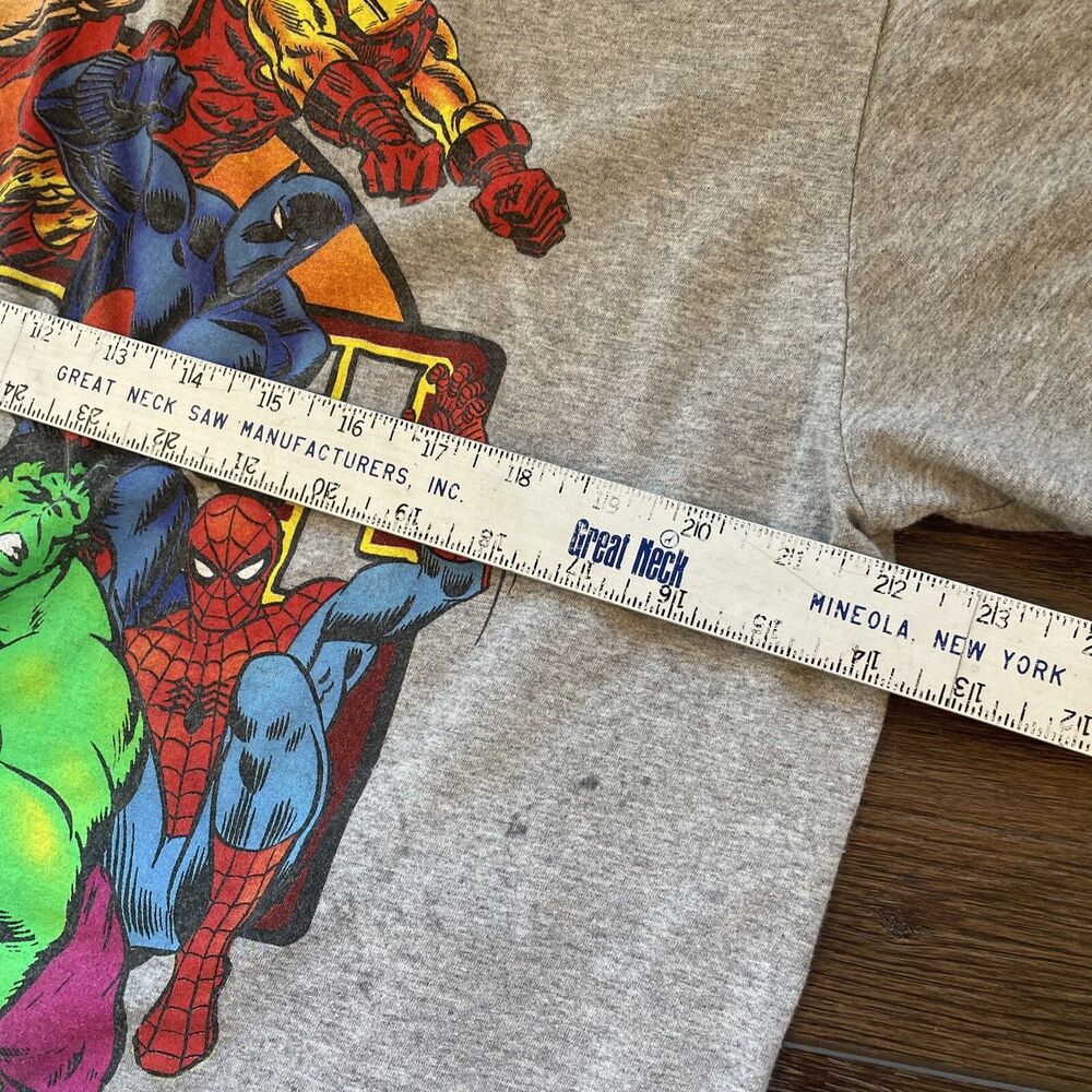 Marvel Comics Collage of Superheroes AVENGERS T-Shirt Gray Men's Sz XL - Picture 4 of 6